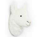 Wild&Soft Dierenkop pluche Trophy witte lama Lily - wit