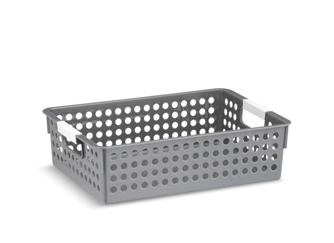 Kela - Set van 2 -Voorraadmandje 34,5 cm x 26 cm, Grijs - Kela | Mika