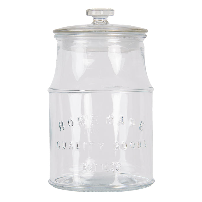 Clayre & Eef Voorraadpot  Ø 15x28 cm Glas Rond Voorraadbus