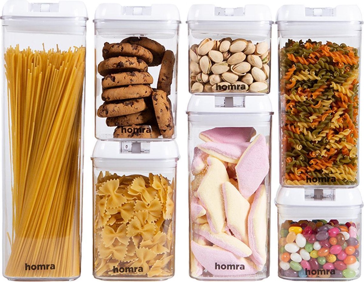 Homra Freshbox Wit - set van 7 voorraadpotten