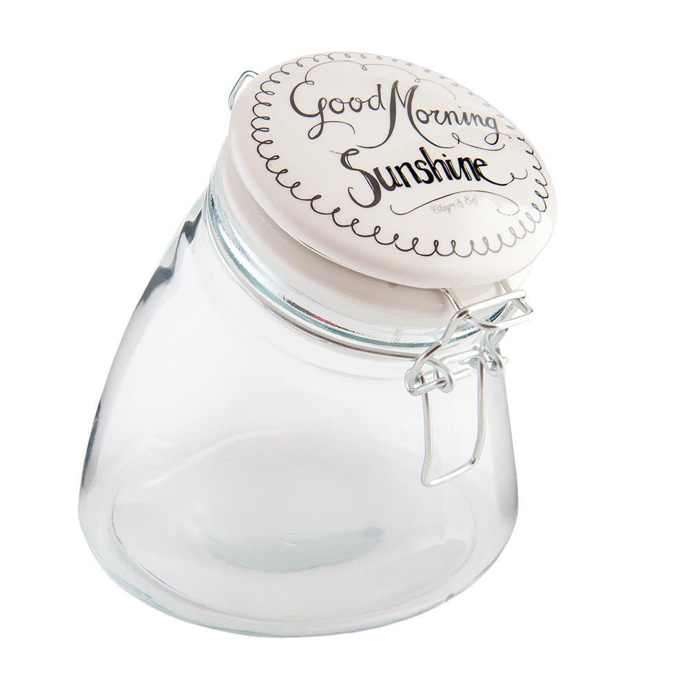 Clayre & Eef Voorraadpot  1200 ml Glas Goodmorning Sunshine