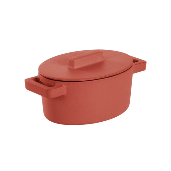 Braadpan Rood 13 cm x 10 cm incl deksel - Sambonet