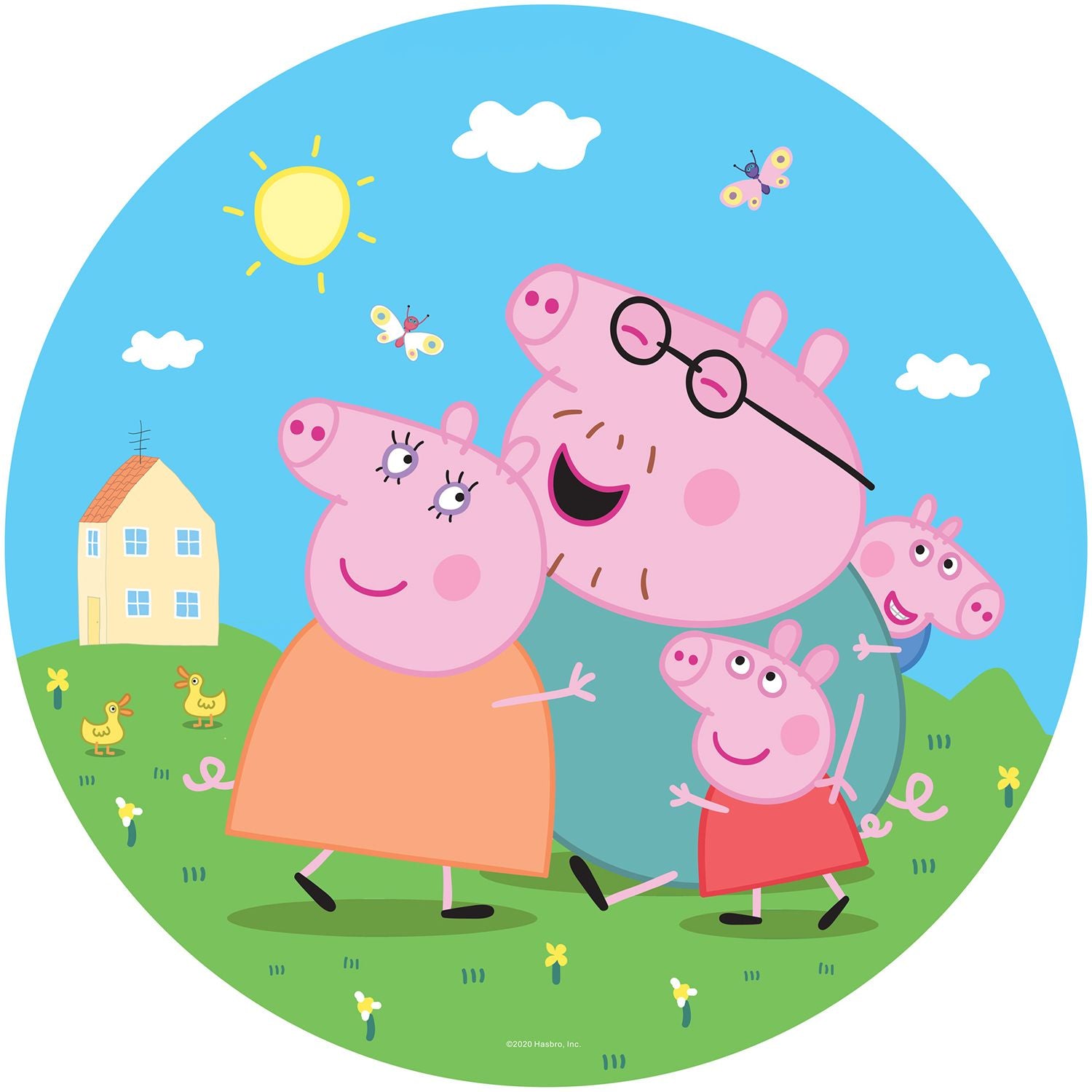 Sanders & Sanders zelfklevende behangcirkel Peppa Pig groen, blauw en