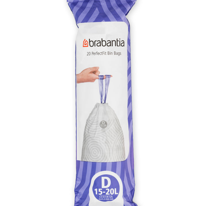 Brabantia Type D PerfectFit Afvalzak 15-20 Liter - 20 zakken