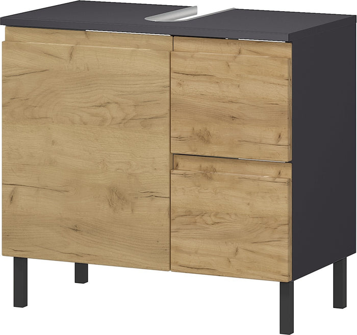 Germania Salinas Wastafelonderkast Grafiet | Eiken 60 cm