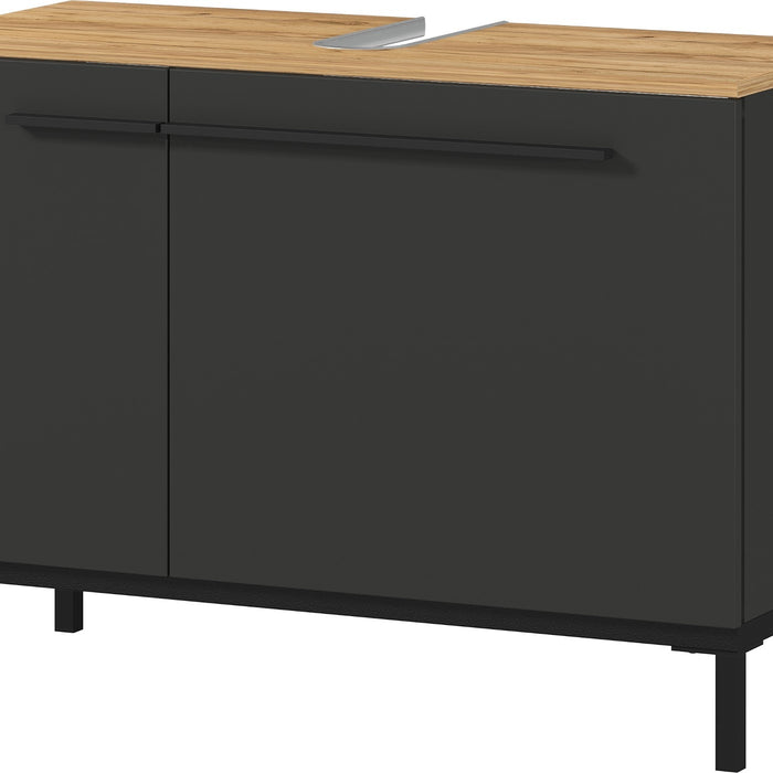 Germania Yonkers Wastafelonderkast Grafiet | Eiken 80 cm