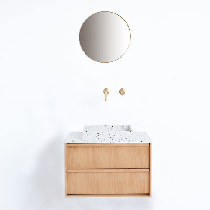 Going Objects - Badkamermeubel Fien Eik - Wit Terrazzo - 80 cm