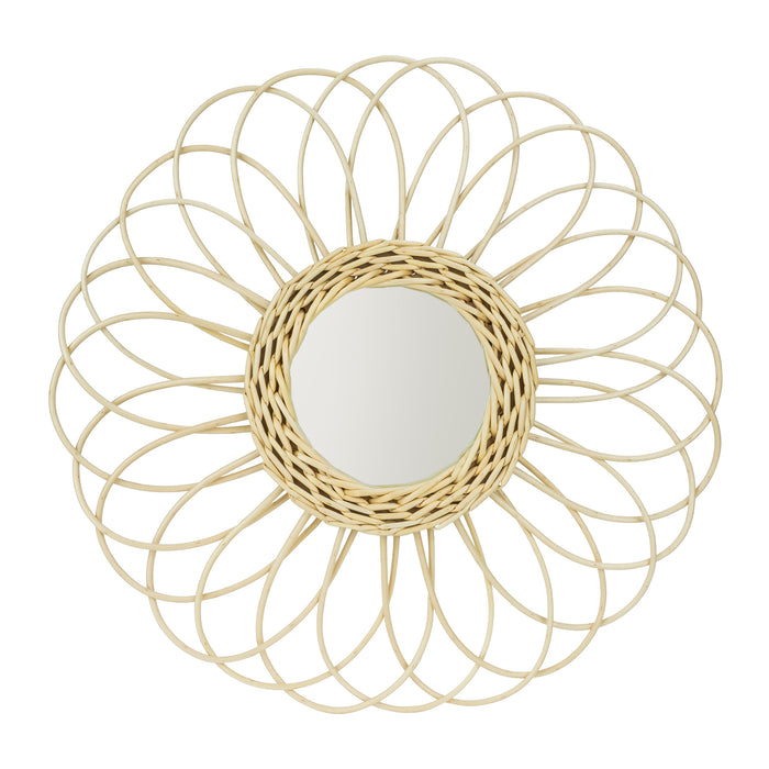 QUVIO Spiegel bloemvormig - Rotan