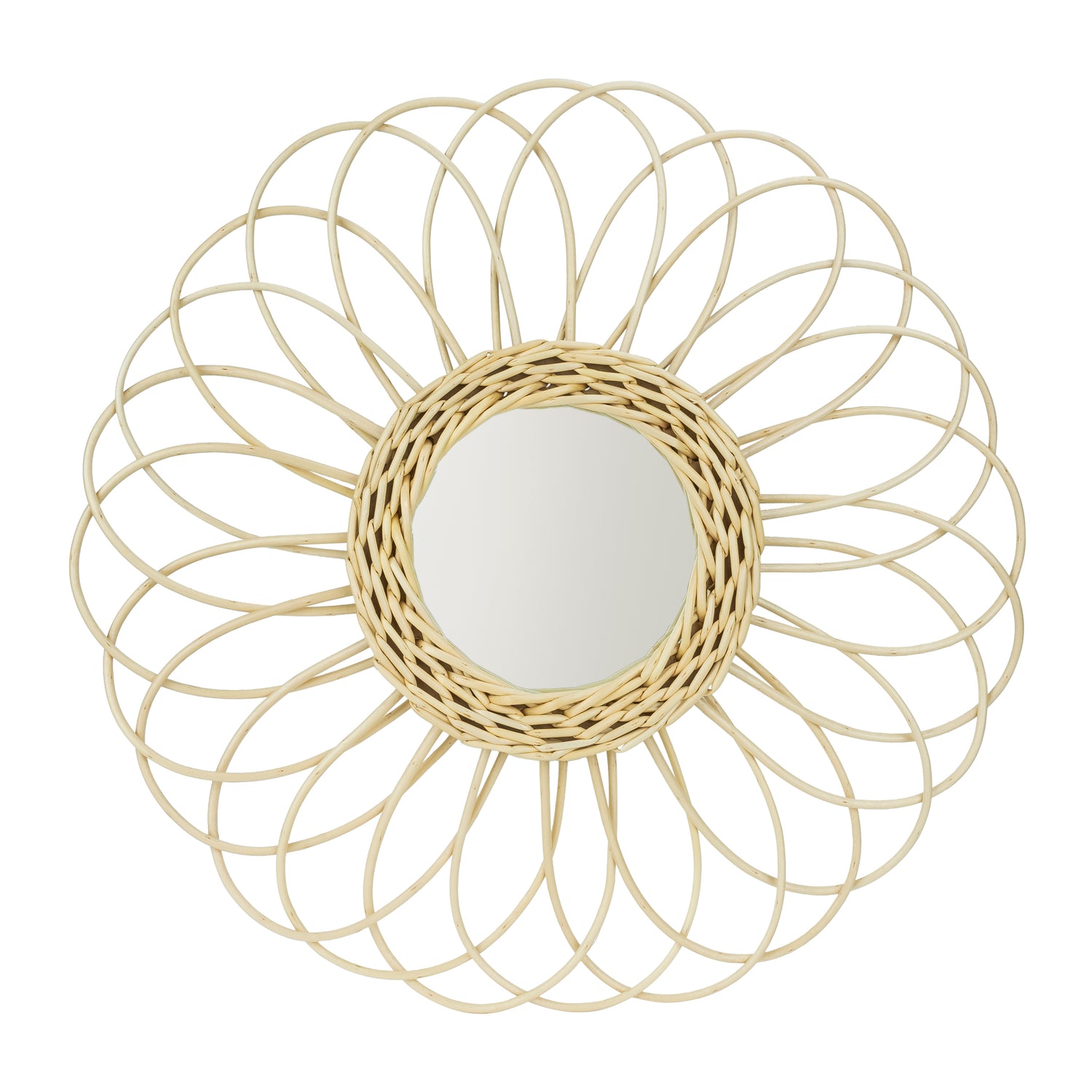 QUVIO Spiegel bloemvormig - Rotan