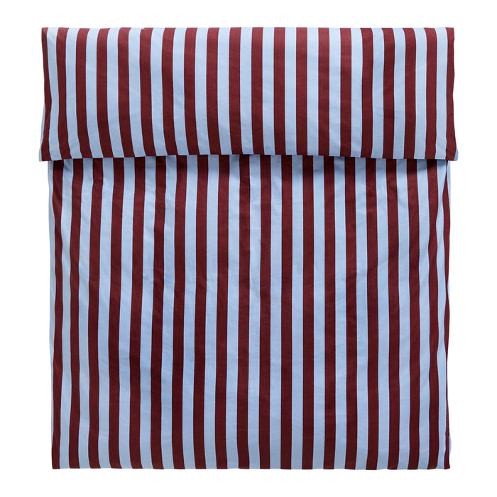 HAY Été Dekbedovertrek 140 x 220 cm - Bordeaux / Sky Blue