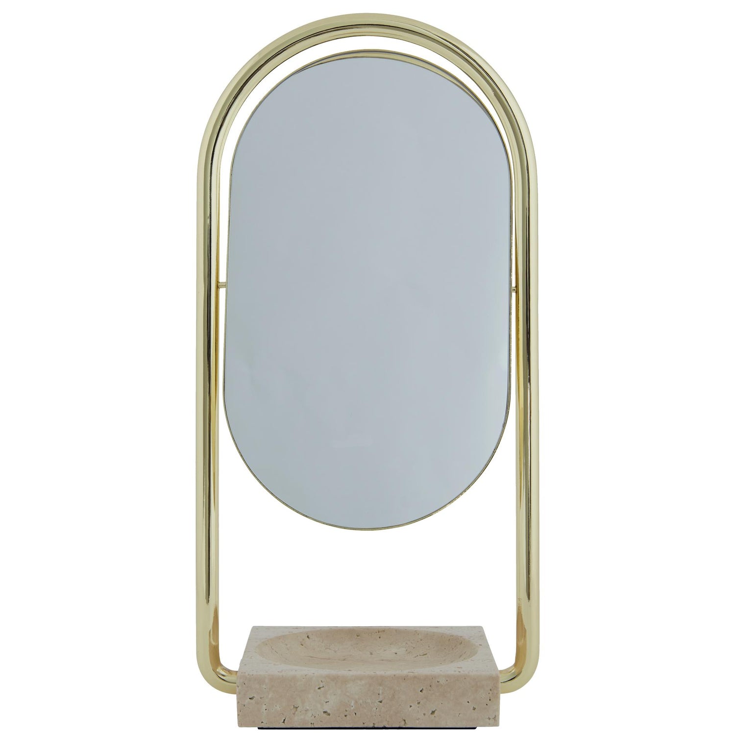 Angui spiegel goud tafelspiegel ovaal