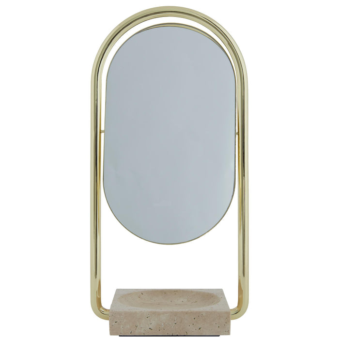 Angui spiegel goud tafelspiegel ovaal