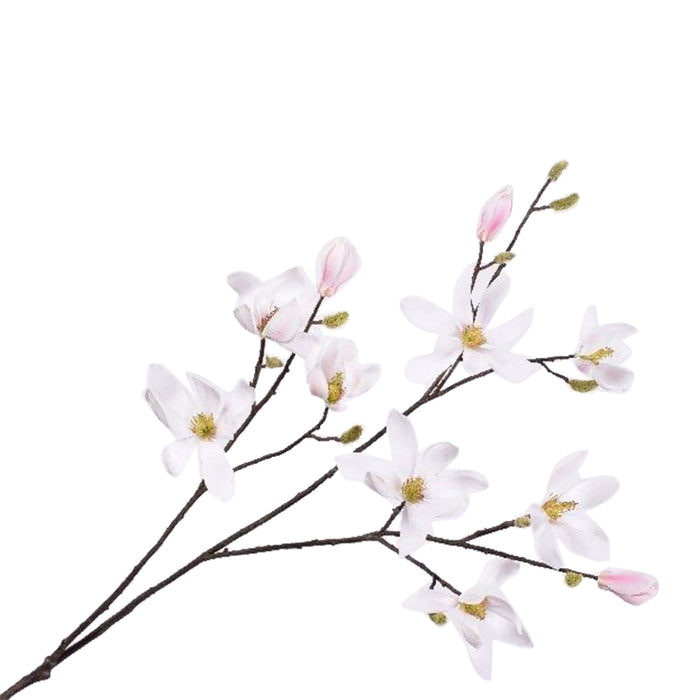 Silk-ka Kunst Bloem Zijde Magnoliatak Zijde Wit-Roze Lengte 101 cm
