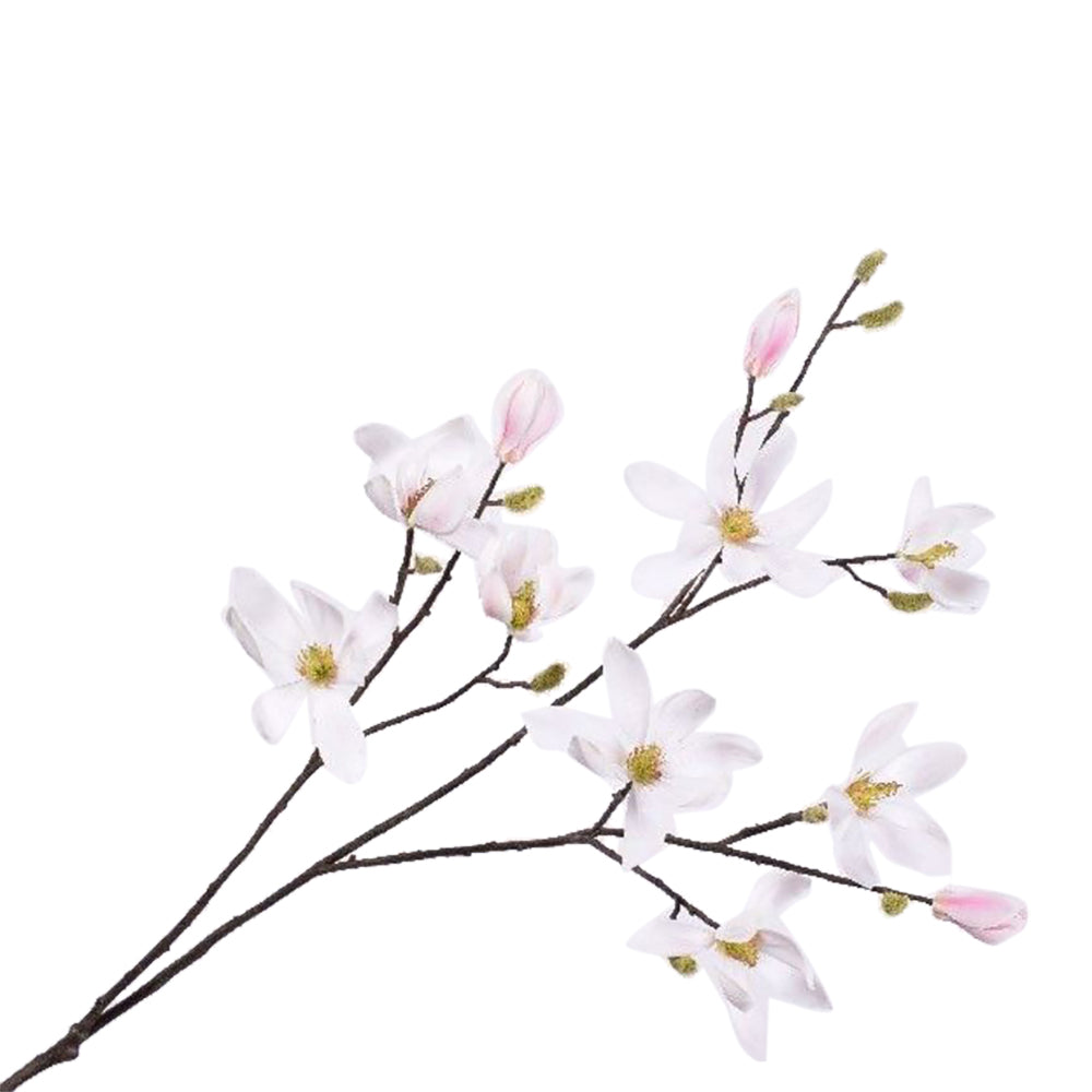 Silk-ka Kunst Bloem Zijde Magnoliatak Zijde Wit-Roze Lengte 101 cm
