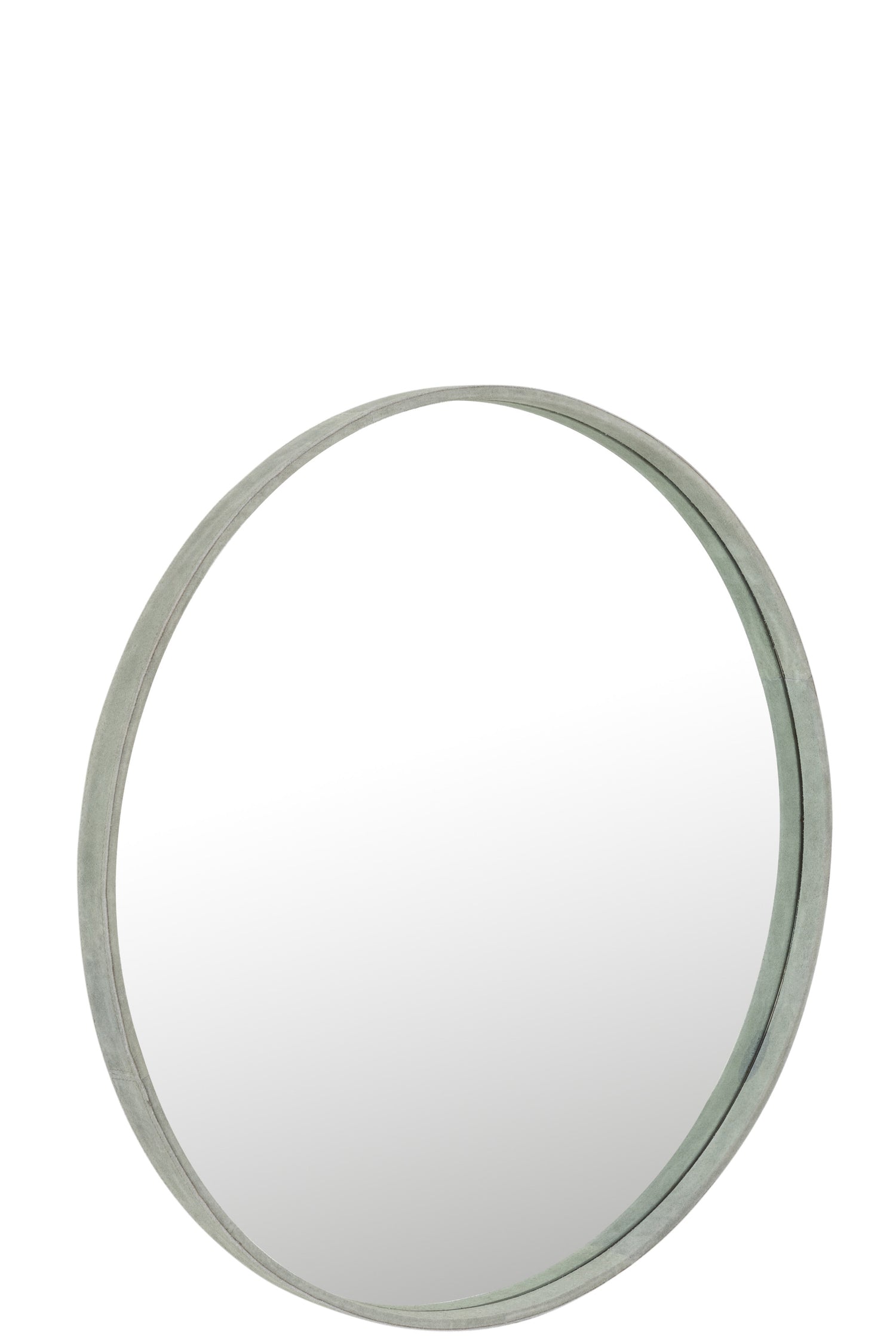 J-Line Spiegel Rond Leder Groen Large