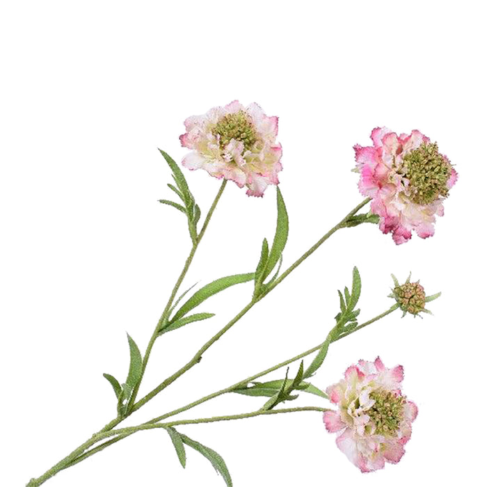 Silk-ka Kunst Bloem Zijde Scabiosa Tak Lavendel-Roze L 80 cm