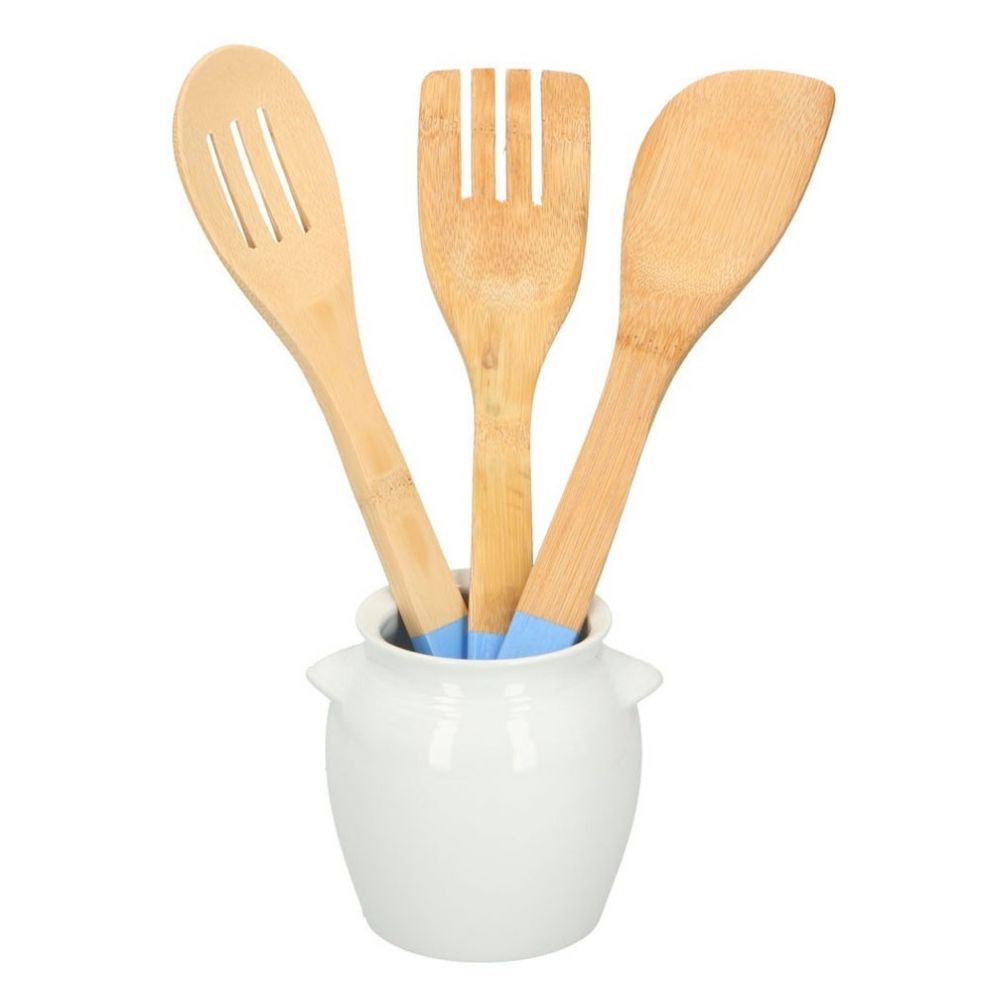 Alpina Spatelpot Wit Keramiek Lepelpot 11x8,8 cm Keukengerei Houder...