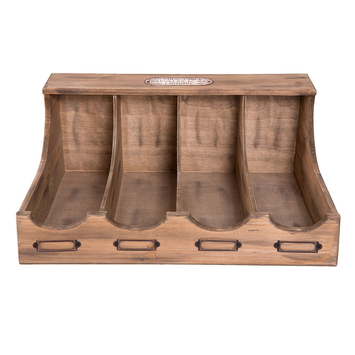 Clayre & Eef Bestekbak 40*28*17 cm Bruin Hout Rechthoek Besteklade