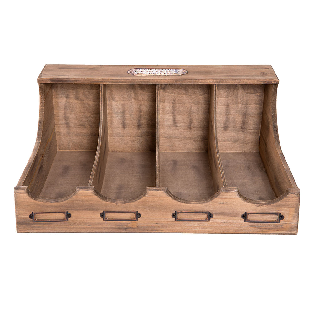 Clayre & Eef Bestekbak 40*28*17 cm Bruin Hout Rechthoek Besteklade