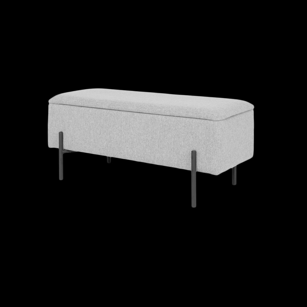 Artichok Marlou gestoffeerd bankje met opbergruimte lichtgrijs - 95 x