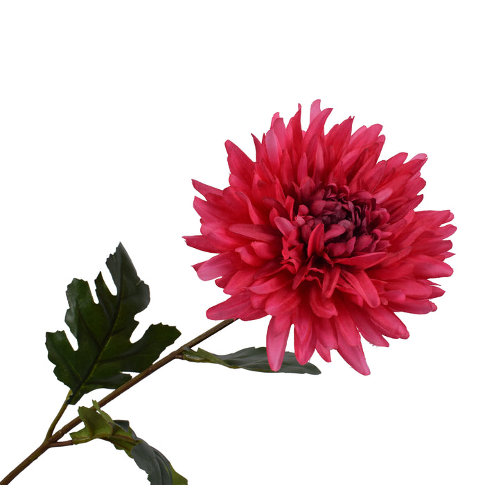 Silk-ka Kunstbloem-Zijden Bloem-Chrysant Zijde Rood-Roze 62 cm 2 stuks