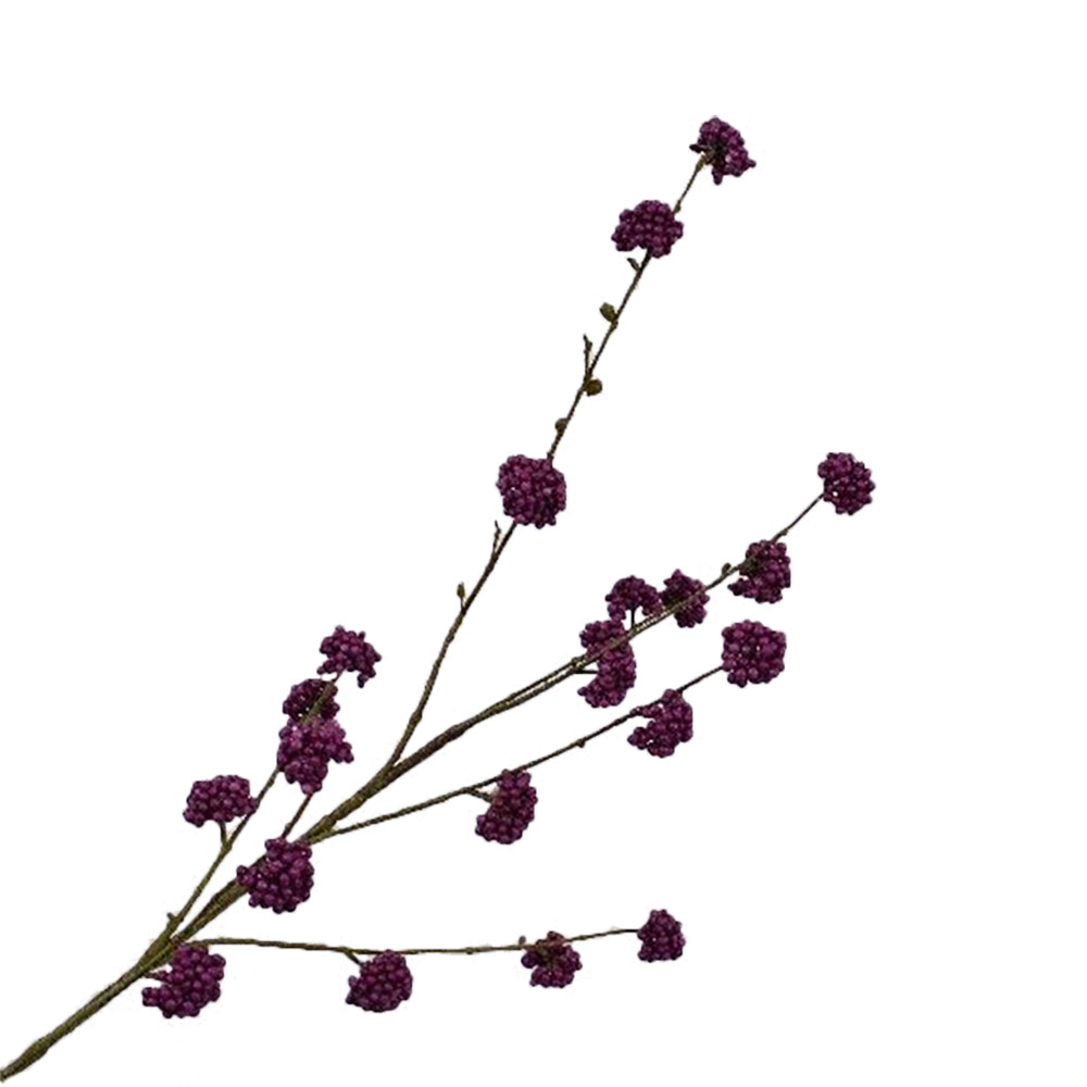 Silk-ka Kunstbloem-Zijden Bloem-Callicarpa Tak Zijde Paars 94 cm