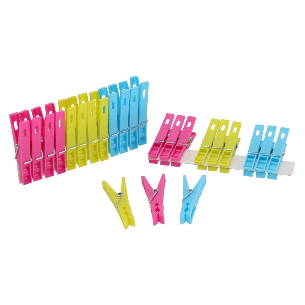 Orange85 Wasknijpers Multicolor Set van 24 Plastic