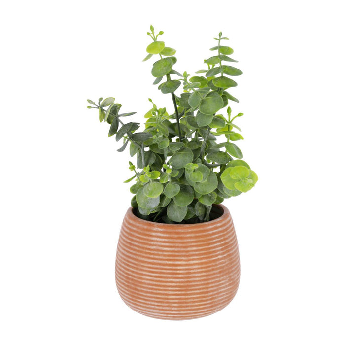 Kave Home - Kunstplant Eucalyptus in bruin pot
