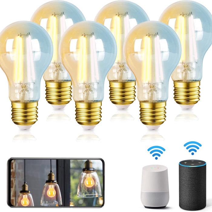 Aigostar 10B7B - Wifi LED Filament Verlichting - E27 - Dimbaar - Smart