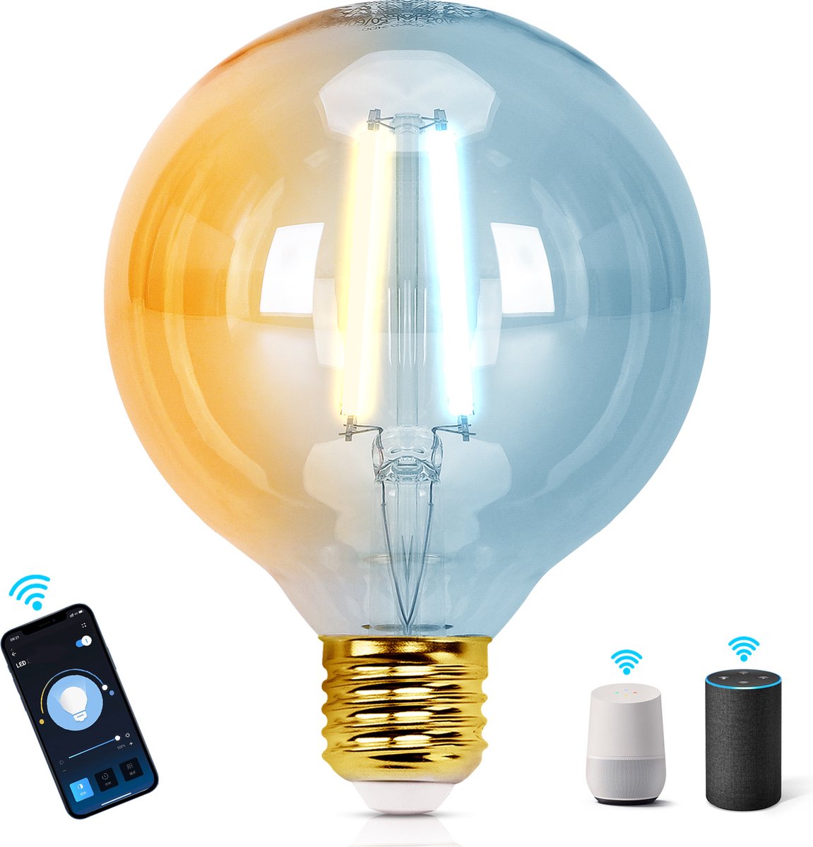 Aigostar 10YIA - Slimme verlichting - Lichtbron E27 - G95 - Smart Bulb