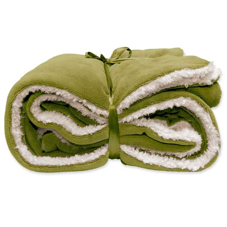 D- Unique Living - Lars Coral Fleece|suede Plaid 150x200cm Moss Green