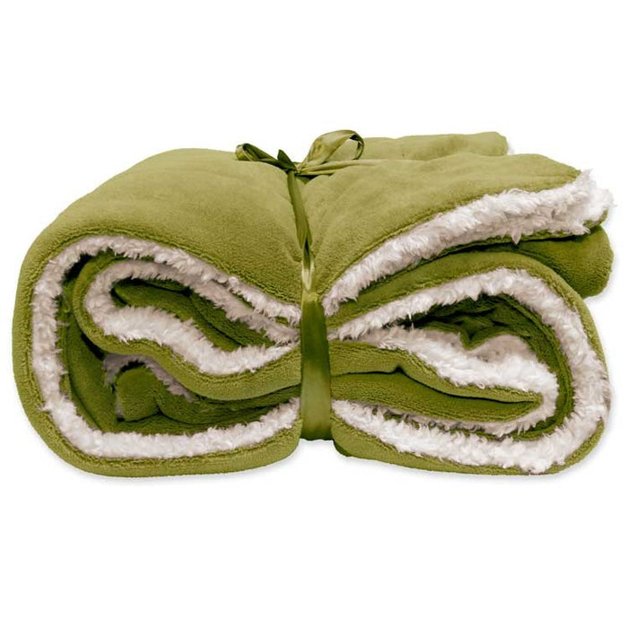 D- Unique Living - Lars Coral Fleece|suede Plaid 150x200cm Moss Green