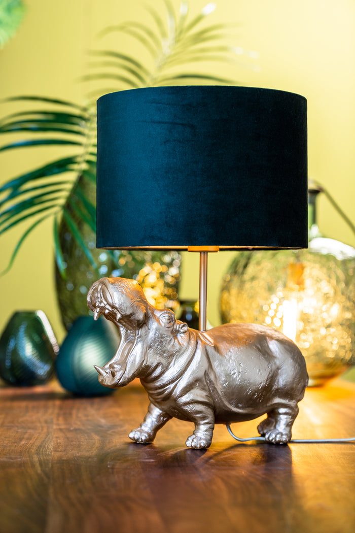 Light & Living Cilinder Lampenkap Velours - Dutch Green - Ø30x21cm