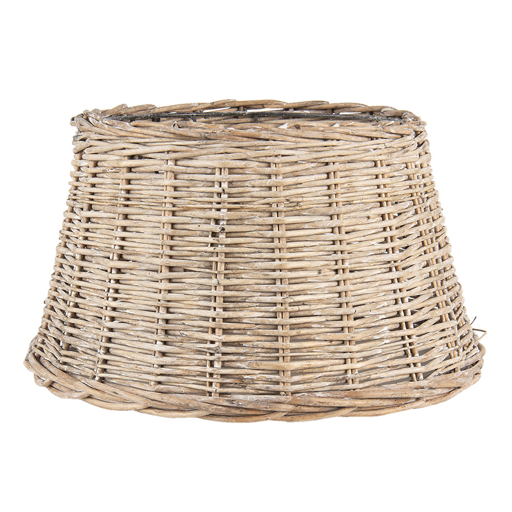 Clayre & Eef Lampenkap  Ø 38x22 cm Bruin Rotan Rond Stoffen Lampenkap