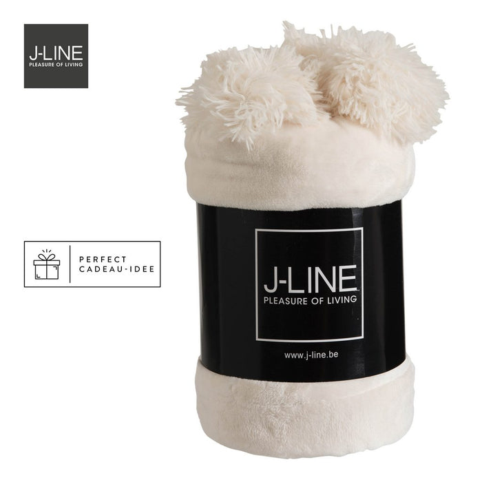 J-Line Plaid Pompom Creme