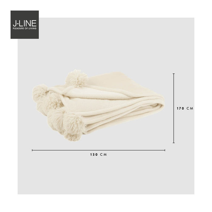 J-Line Plaid Pompom Creme
