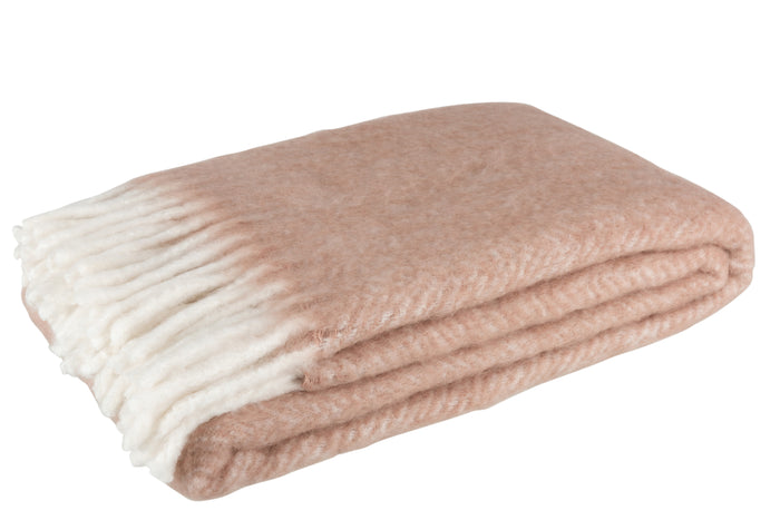 J-Line Plaid Acryl Wol Roze Wit