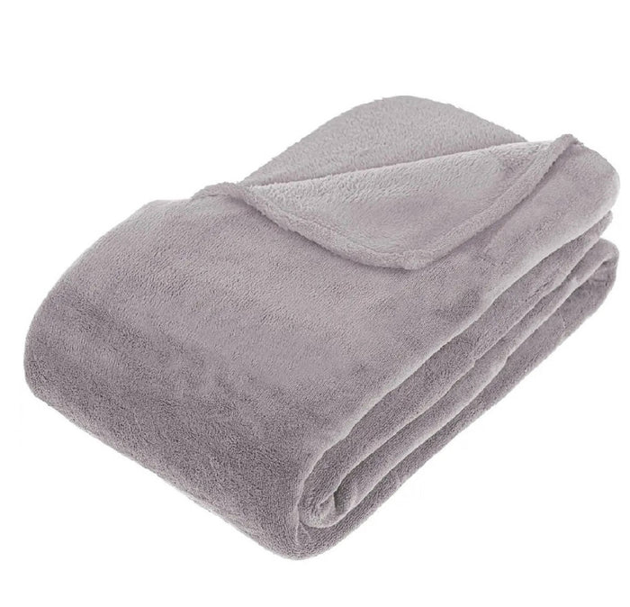 Grote Fleece deken|fleeceplaid grijs 180 x 230 cm polyester