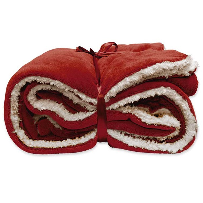 Unique Living | Lars coral fleece|suede plaid 150x200cm red