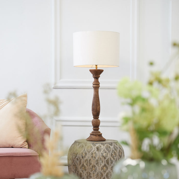 Light & Living Cilinder Lampenkap Livigno - Eiwit - Ø30x21cm