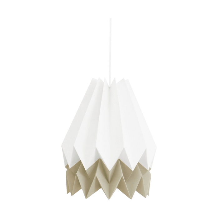 Orikomi Origami Duo lampenkap - Papier -  Ø30 cm - Wit en taupe