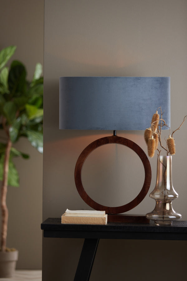 Light & Living Lampenkap Ovaal Velours - Dusty Blue - 58x24x27cm