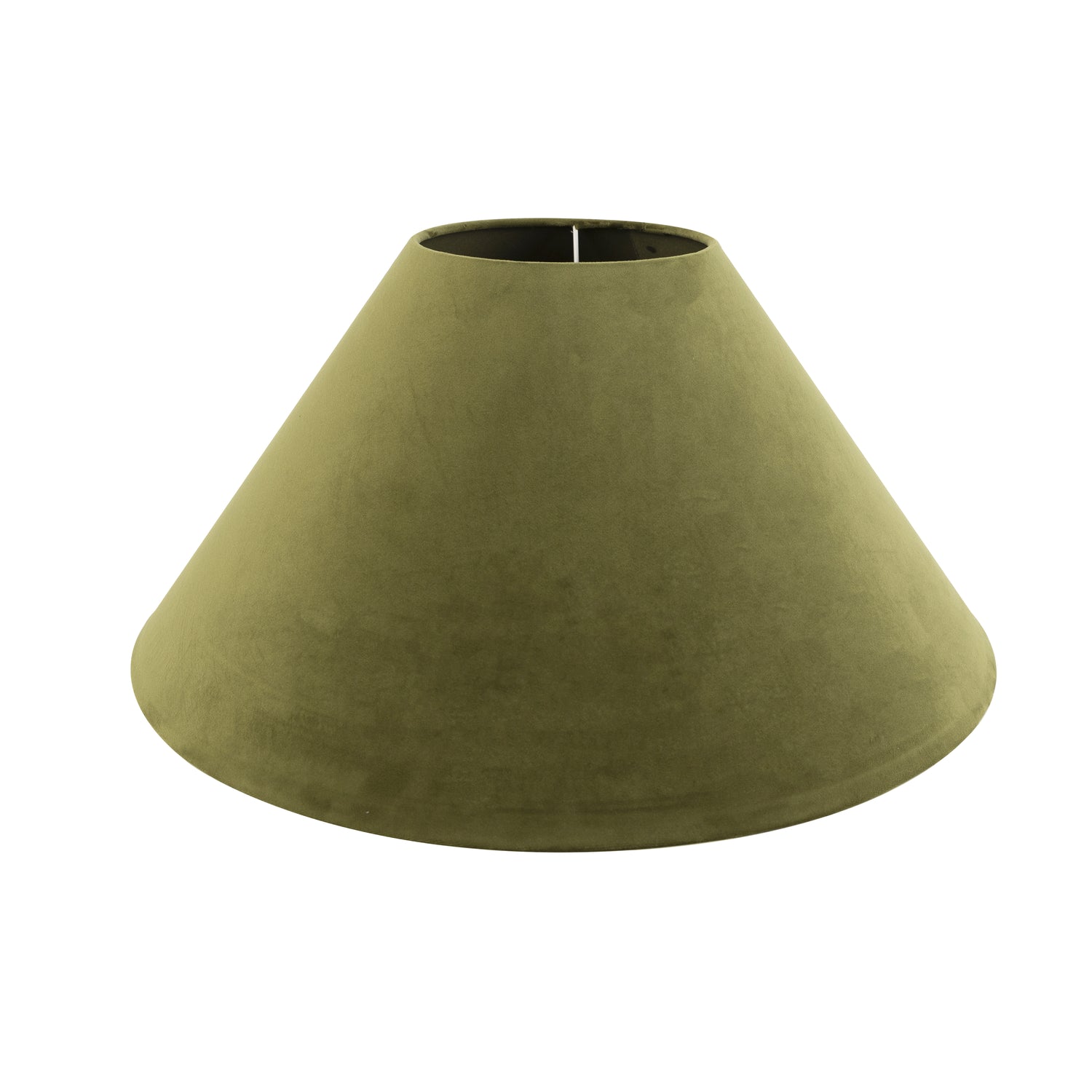 QAZQA Lampenkap rond extra schuin velours - Groen - - D 550mm