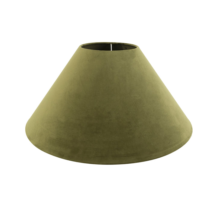 QAZQA Lampenkap rond extra schuin velours - Groen - - D 550mm
