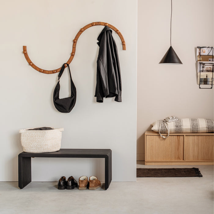 HKliving Slatted Bankje B 96 cm - Zwart