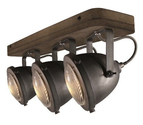 Freelight Spot Woody Vintage Old Black 3 Lichts