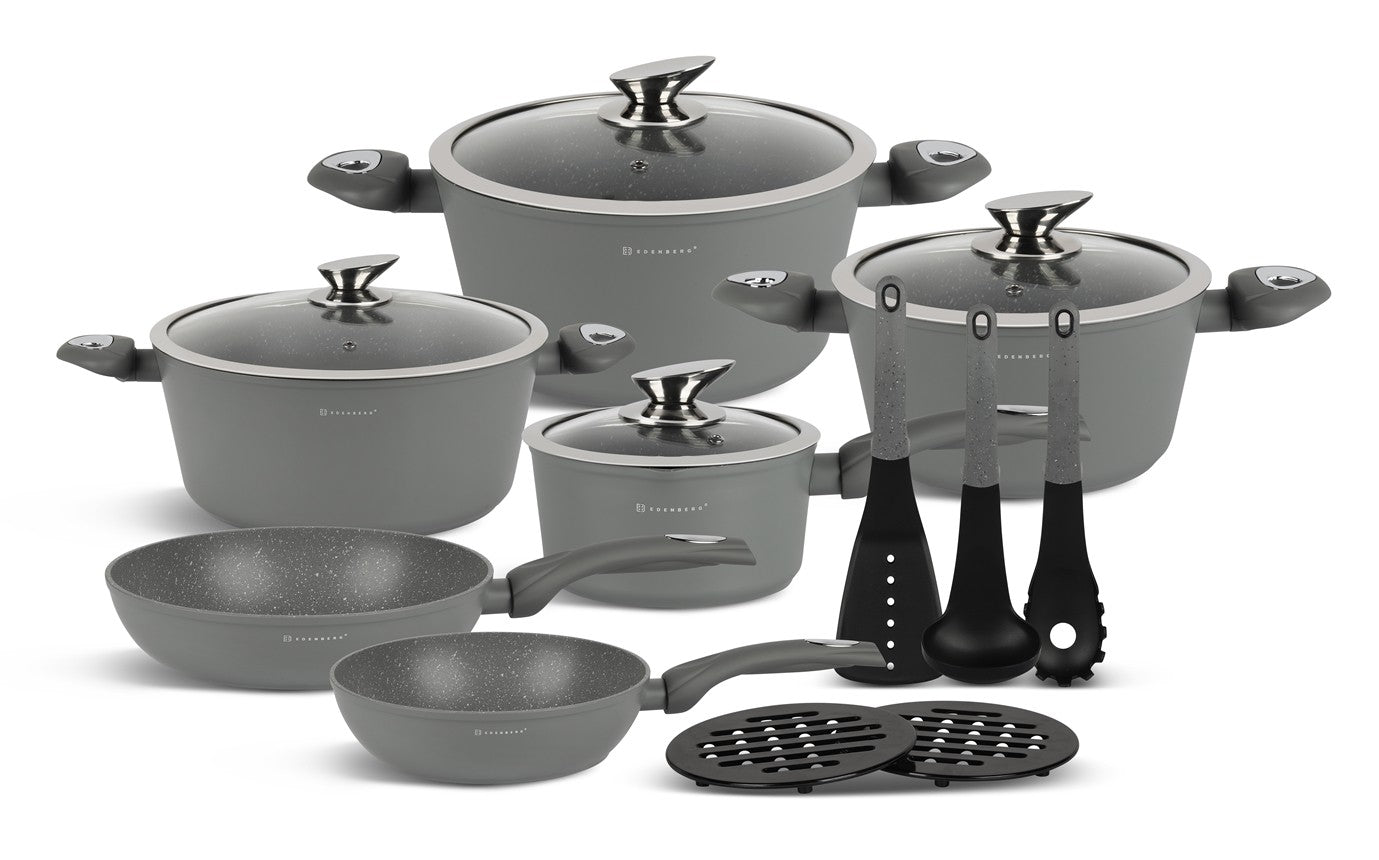 Edenberg Stonetec Line - 15-delige Luxe Pannenset van Gesmeed