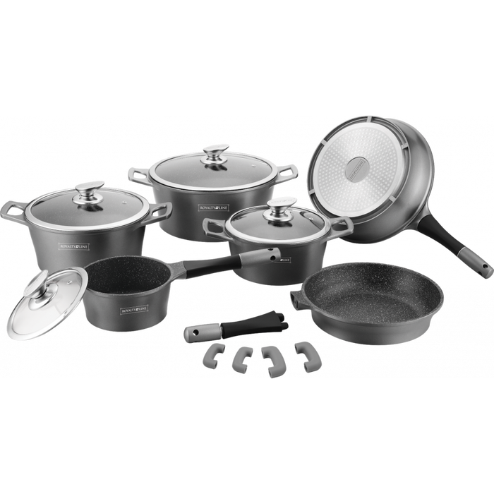 Royalty Line RL-ES1014M Kookpannenset - 6 delig - Zilver