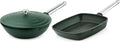 Westinghouse Pannenset - Wokpan 28cm + Grillpan 28cm - Groen