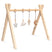 Blank houten babygym, met naturel vilthangers, Tipi vorm massief hout